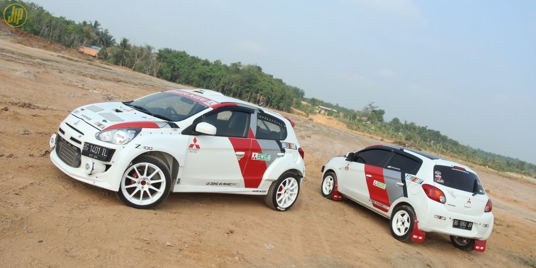 Mitsubishi Mirage gaya rally asal Palembang