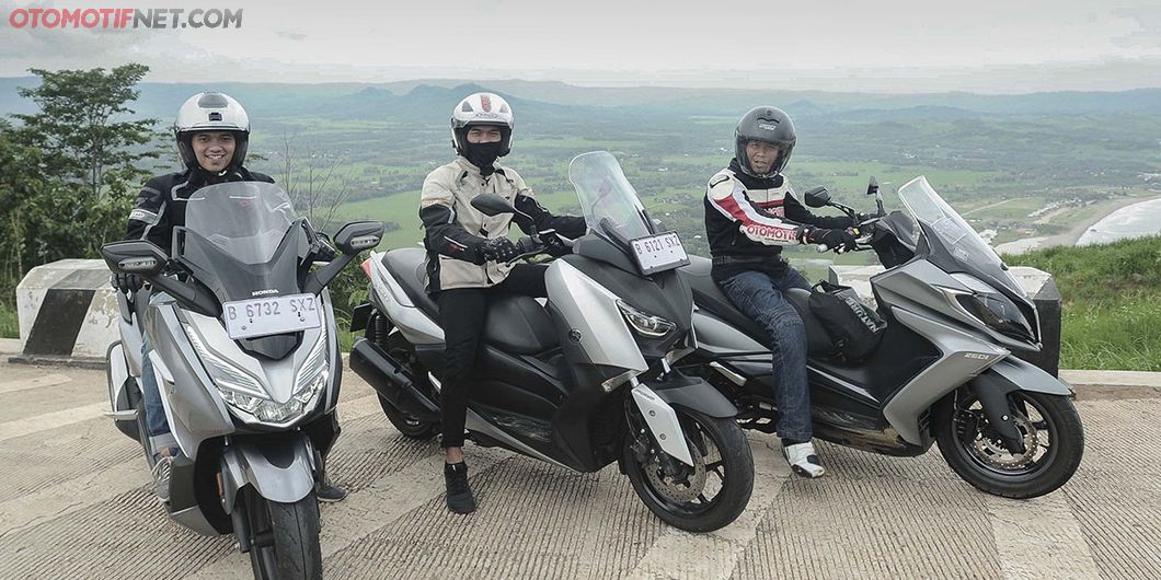 Komparasi Yamaha XMAX 250 VS Honda Forza 250 VS  Kymco Downtown 250i ke Ciletuh, Sukabumi, Jawa Bara