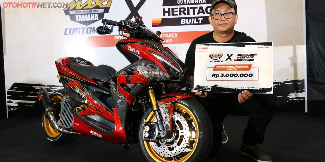 Yamaha Aerox 155 pemenang kelas master semifinal Customaxi Bekasi