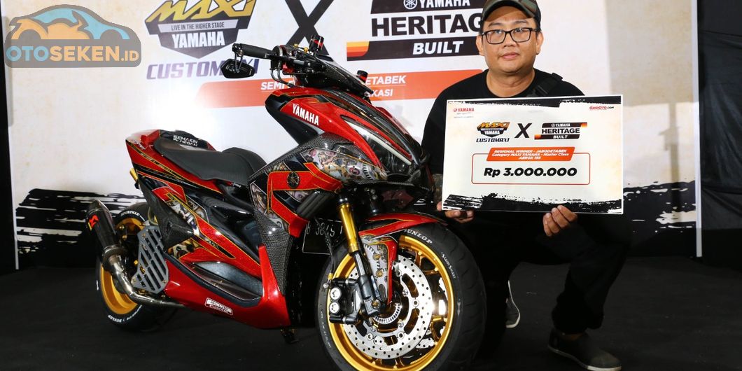 Yamaha Aerox 155 pemenang kelas master semifinal Customaxi Bekasi