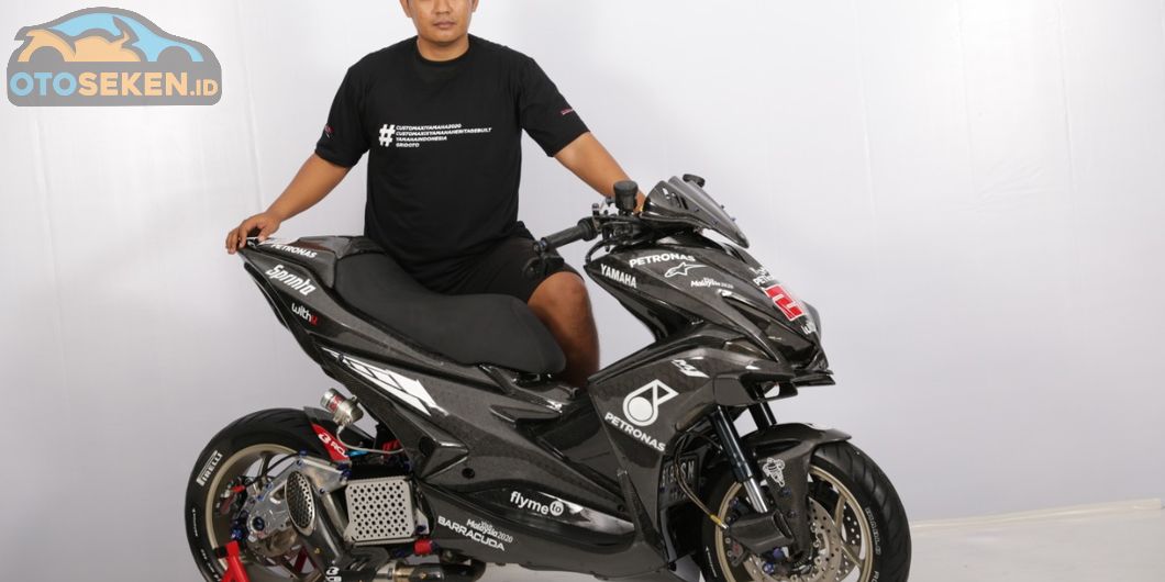 Yamaha Aerox 155 Bodi full carbon kevlar ala winter test motogp pemenang Customaxi Pontianak