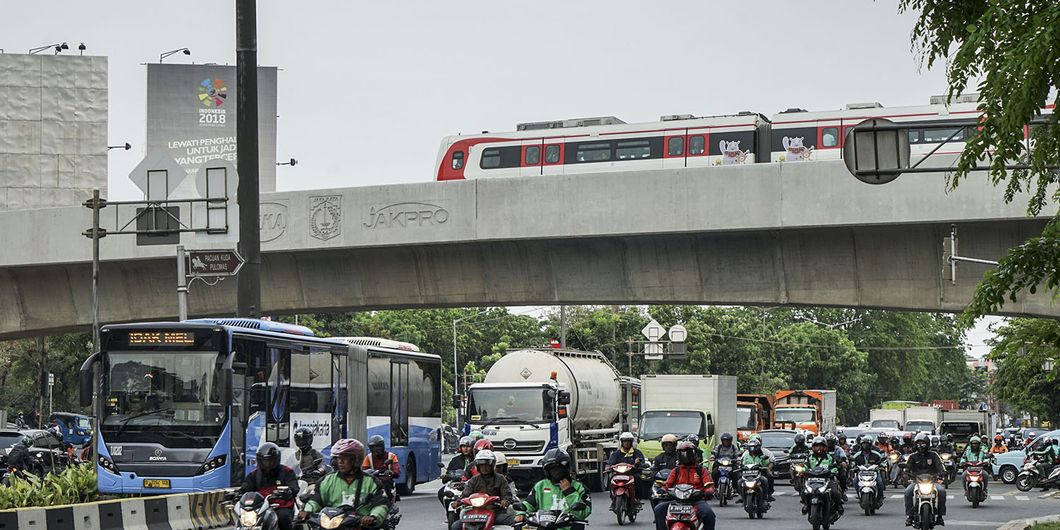 Uji Coba LRT fase pertama Stasiun Velodrome Rawamangun – Kelapa Gading. Photo : Agus Salim