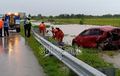 Kondisi Basah dan Tergenang Jalan Tol Madiun, Makan Korban Balita