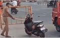 Video: Sadis! Polisi Ini Tega Hancurkan Skutik Honda, Gara-gara Parkir Sembarangan