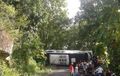 Tak Hafal Medan Jalan, Bus Ary Jaya Mundur Lalu Terguling di Tanjakan Gunungkidul