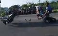Suzuki Satria Ambruk Disambar Motor Matik Kencang, Niat Putar Balik Berujung Petaka