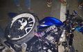 Dua Motor Suzuki Adu Banteng Sampai Bentuknya Tak Karuan, Diduga Hindari Jalan Berlubang