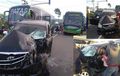 Toyota Avanza Ringsek, Bodi Kiri Terkelupas Roda Patah, Adu Wajah Lawan Bus
