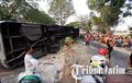 Kronologi Bus Sugeng Rahayu Terguling Akibat Tabrak Pemotor, Satu Tewas Tiga luka-luka