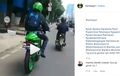 Bikin Ngakak Kirain Naik Motor Sport,  Warna Hijau Serasi Helm, Coba Tebak Modifkasi Apa?