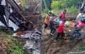Kaget Tabrak Motor, Bus Rombongan Guru TK Oleng Masuk Sungai, 5 Tewas 