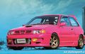 Toyota Starlet GT Turbo Dandan Menor, Bodi Full Pink dan Pakai Spoiler Unik