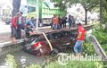 Honda Mobilio Nyender di Parit, Pengemudi Ngaku Capek, Oleng di Pagi Hari