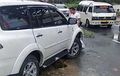 Mitsubishi Pajero Sport Dipacu Tinggi, Melintir Ban Pecah, Muka Babak Bundas