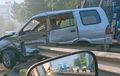 Panther Ditampar Kijang Innova dan Baleno Hatchback, Aksi Putar Balik di Tol Semarang