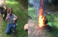 Viral Vespa Dilalap Api Saat Turing, Tuannya Ikhlas Foto Sambil Acungkan Jempol, Kenapa Motor Bisa Terbakar?
