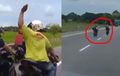 Naik Motor Bebek Gaya-gayaan Kayak Pembalap, Berakhir Dikeplak Pengendara Moge, Siapa yang Arogan?