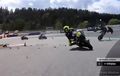 Video Ngerinya Kecelakaan Horor di MotoGP Austria 2020, Valentino Rossi Terkejut Lihat Motor Terbang Depan Muka