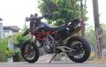 KLX250 Bisa Pakai Swing Arm Aprilia SXV, Ban Ukuran 180/55-17 Masukk..