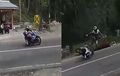Viral Video Pengendara Yamaha R25 Gagal Cornering di Tikungan Cemoro Kandang, Coba Tebak Masuk High Side atau Low Side Crash?