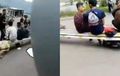Viral, Tarik Sis..Gubrak!, Dua Cewek Boncengan Motor Pun Terjatuh Saling Menyalahkan, Tonton Videonya