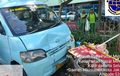 Gran Max Angkot Berantakin Gerobak Minuman, Pengemudi Kliyengan, Pedagang Dilarikan ke RS