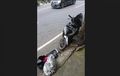 Honda Vario 125 Rompal, Seenak Jidat Potong Jalan, Diterjang Motor Dari Belakang