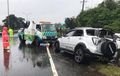 Daihatsu Terios Dipacu 80 Km/jam, Terguling Hantam Pembatas Jalan Tol, Wajah Remuk