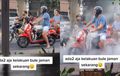 Honda Scoopy Dibuat Burnout, Ulah Si Bule Terjebak Macet, Ngeyel Meski Ditegur