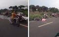 BeAT Dan Vario Terseret, Dihajar Dua Pembalap Liar, Balita Jatuh Buru-buru Diselamatkan