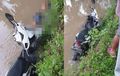 Honda BeAT Melaju 50 Km/Jam, Serempet Pohon Loncat ke Sungai, Pengendara Tak Bergerak
