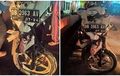 Yamaha Vega Ambyar Sundul Tembok, Ngeblong di Turunan, 1 Keluarga Tewas