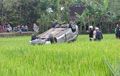 Xpander Dibawa Dokter Buru-buru, Ngebut Sampai Telentang di Sawah, Jadi Tontonan Warga