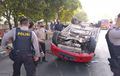 Honda Jazz Kayang Hadap Langit, Sempat Terseret, Pengemudi Diproses Reskrim Khusus