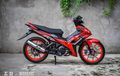 Modifikasi Yamaha Jupiter MX 135 Modal Tampang Merah Menggoda