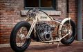 Honda CB350F Boardtracker, Rangka Jadi Hardtail, Finishing Kayu Elegan