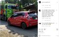 Pengemudi Honda Jazz Bikin 'Gemes' Netizen, Papasan Dengan Truk, Ogah Kasih Jalan