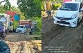 Toyota Agya Ceper Maksa Lewat Jalan Alternatif Palopo-Walenrang, Sempat Nyangkut di Jalur Tanah, Endingnya Gini