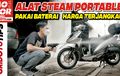 Tes Alat Cuci Steam Portable, Pakai Baterai Cuci Motor Jadi Praktis