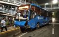 Terulang, Bus TransJakarta Sosor Beton Separator Ulah Truk Molen di Jaktim
