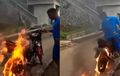 Pengin Tiru Ghost Rider, Pengendara Satu Ini Coba Beraksi Pakai Suzuki Satria FU