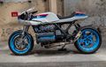 BMW K1100 Retro Vintage Cafe Racer, Garpu Depan Punya Suzuki, Livery M Performance