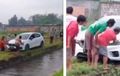 Korban Google Maps, Honda City Hatchback Trabas di Persawahan, Kepeleset Dikit Bubar