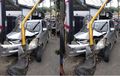 Daihatsu Xenia Sosor Tiang Lampu Jalan, Bumper Depan Langsung Patah, Kap Mesin Ringsek