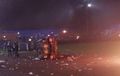 Ricuh insiden Sepak Bola di Malang, Beberapa Mobil Dinas K-9 Terguling di Tengah Lapangan