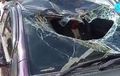 Lompat dari Ketinggian 20 Meter, Pria Ini Mendarat di Atas Toyota Yaris, Kaca Depan Langsung Jebol