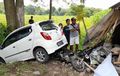 Toyota Agya Sikat Pasutri, Honda Supra X Geletak di Ujung Kolong
