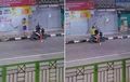 Rekaman CCTV Viral, Pemotor Nekat Maling Besi Portal, Endingnya Bikin Heran