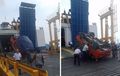 Bak Akrobat, Pikap L300 Koprol Belakang Saat Masuk Kapal, Muatan Gendut