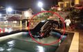 Heran, Pajero Sport Dibikin Basah Kuyup, Loncat ke Kolam Renang Villa
